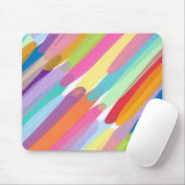Diagonale Farbstriche, Abstrakte Malerei Mousepad (Mit Mouse)