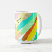 Diagonale Farbstriche, Name, 70er Abstrakte Kunst Kaffeetasse (VorderseiteRechts)