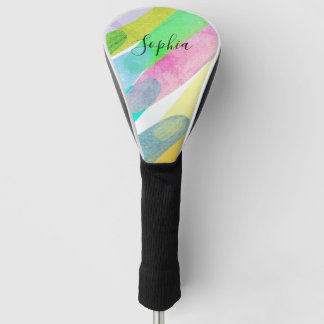 Diagonale Farbstriche, Name, 70er-Jahre Abstract A Golf Headcover