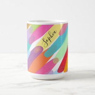 Diagonale Farbstriche, Name, Abstrakte Malerei Kaffeetasse
