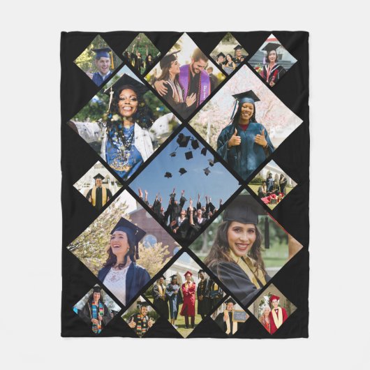 Diagonale Fotomaterial mit 17 Bildern Fleecedecke (Vorderseite)