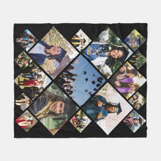 Diagonale Fotomaterial mit 17 Bildern Fleecedecke (Vorderseite (Horizontal))