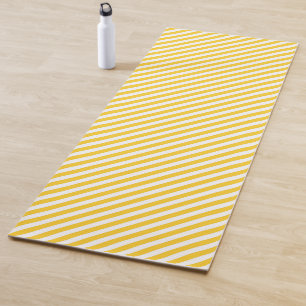 Diagonale gelbe und weiße Streifenmuster Yogamatte