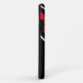 Diagonale, hellrote, weiße Streifen auf schwarz Case-Mate iPhone Hülle (Hinten/Rechts)