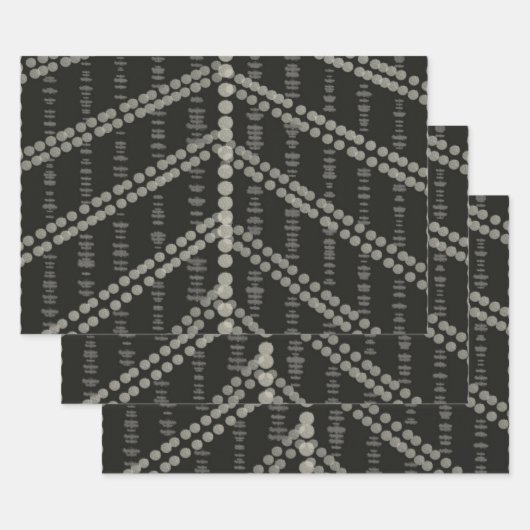 Diagonale Horizontale Vertikale Graue Gepunktete P Geschenkpapier Set (Set)