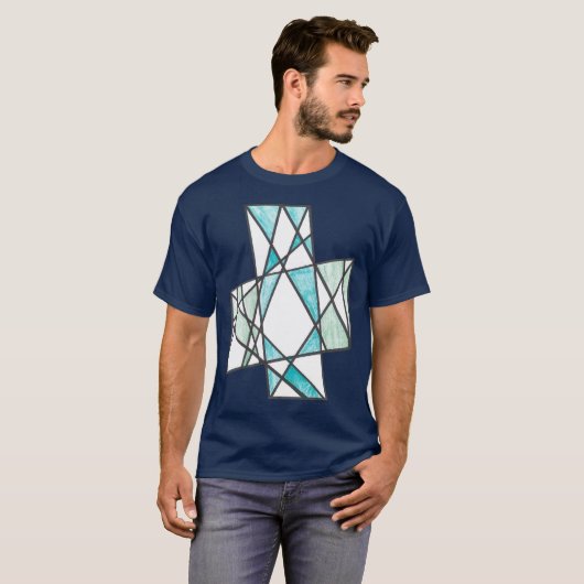 Diagonale kreuzt Motiv-T - Shirt (Vorne ganz)