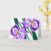 Diagonale lila Iris-Gruß-Karte Karte (Gelbe Blume)