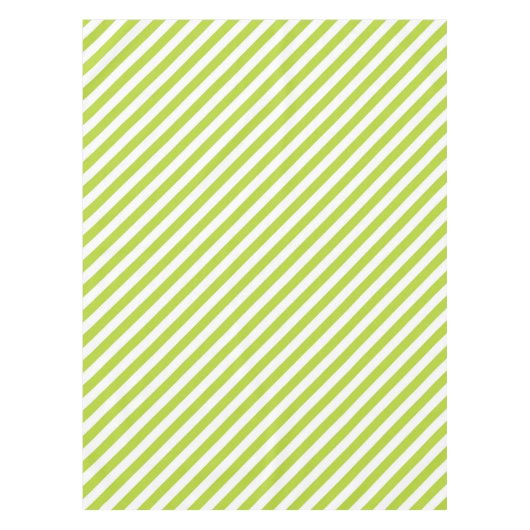 Diagonale Limettengrün- und weiße Streifenmuster Tischdecke (Vorderseite)