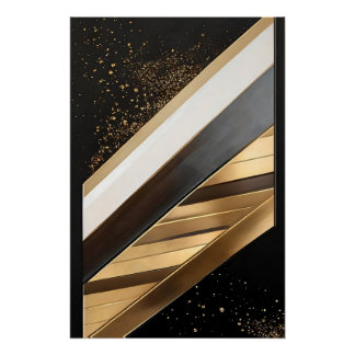 Diagonale Linien des Goldes Poster