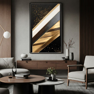Diagonale Linien des Goldes Poster