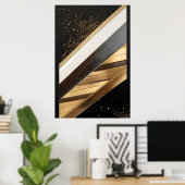 Diagonale Linien des Goldes Poster (Heimbüro)