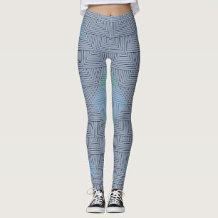 Diagonale Linien Muster GB 01.w L Blue BG Leggings