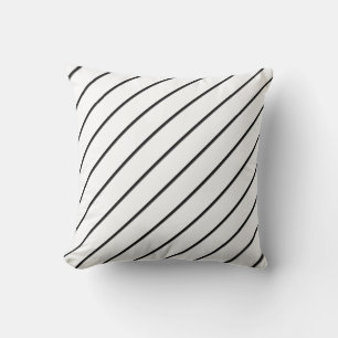 Diagonale Linien (schwarz) Kissen