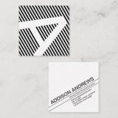 Diagonale macht Schwarzweiss blind Quadratische Visitenkarte (Vorne/Hinten)