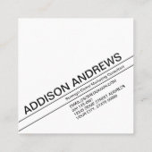 Diagonale macht Schwarzweiss blind Quadratische Visitenkarte (Rückseite)