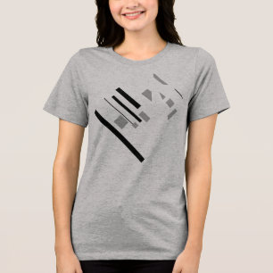 Diagonale, MCM inspiriert, geometrische schwarzgra Tri-Blend Shirt