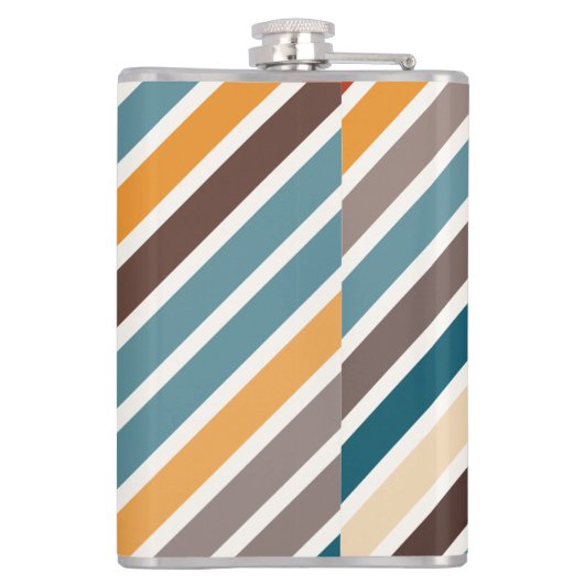 Diagonale Multicolor Streifen Flachmann (Rückseite)