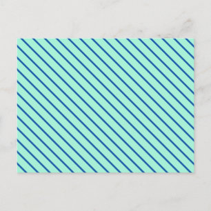 Diagonale Nadelstreifen - Aqua und Marine Postkarte