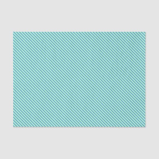 Diagonale Nadelstreifen - Aqua und Marine Seidenpapier (Vorderseite)