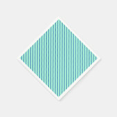 Diagonale Nadelstreifen - Aqua und Marine Serviette (Ecke)