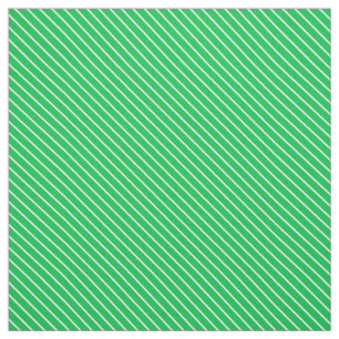 Diagonale Nadelstreifen - Smaragdgrün und Weiß Stoff