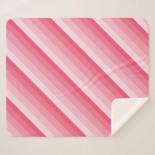 Diagonale Ombre-Streifen in rosa Tönen Sherpadecke (Vorderseite (Horizontal))