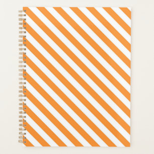 Diagonale orange und weiße Streifenmuster Planer