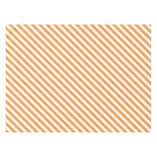 Diagonale orange und weiße Streifenmuster Tischdecke (Vorderseite (Horizontal))