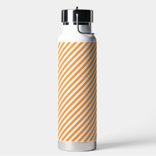 Diagonale orange-weiße Streifenmuster Trinkflasche