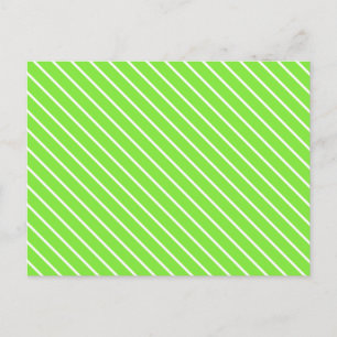 Diagonale Pinstreifen - Kalkgrün und Weiß Postkarte