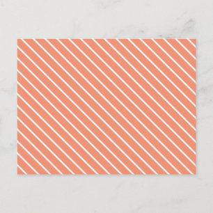 Diagonale Pinstreifen - orange und weiß Postkarte