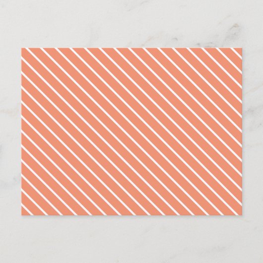 Diagonale Pinstreifen - orange und weiß Postkarte (Vorderseite)