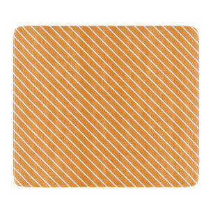 Diagonale Pinstreifen - orange und weiß Schneidebrett