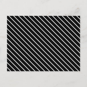 Diagonale Pinstreifen - schwarz-weiß Postkarte