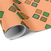 Diagonale Quadrat-orange Grün auf irgendeiner Geschenkpapier (Rolleneckpunkt)
