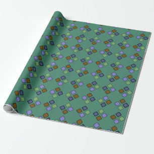 Diagonale Quadrate Blau auf jeder Farbe Geschenkpapier