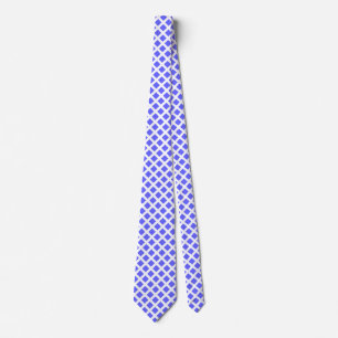 Diagonale Quadrate - Electric Blue on White Krawat Krawatte