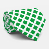 Diagonale Quadrate - Grass Green on White Neck Tie Krawatte (Gerollt)
