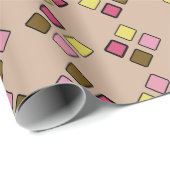Diagonale Quadrate rosa auf jeder Farbe Geschenkpapier (Rolleneckpunkt)
