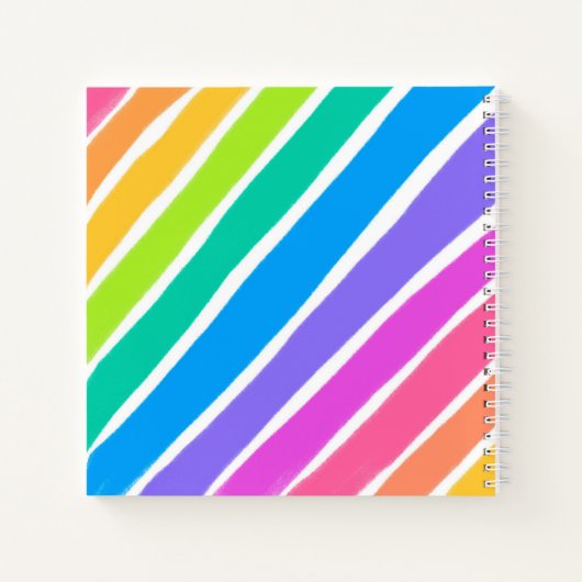 Diagonale Rainbow-Farben Notizblock (Rückseite)