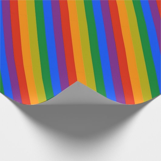 Diagonale Regenbogen-Streifen Geschenkpapier (Ecke)