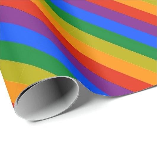 Diagonale Regenbogen-Streifen Geschenkpapier (Rolleneckpunkt)