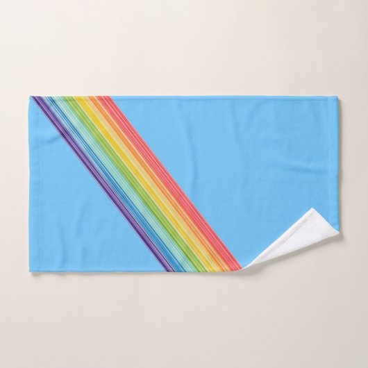 Diagonale Regenbogenstreifen Badhandtuch Set (Handtuch)