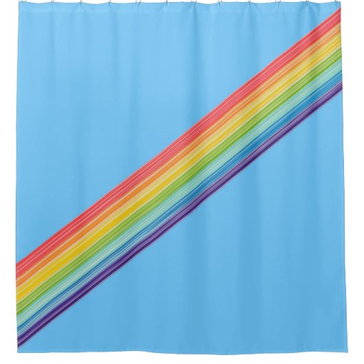 Diagonale Regenbogenstreifen Duschvorhang (Vorderseite)