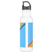 Diagonale Regenbogenstreifen Edelstahlflasche (Rückseite)