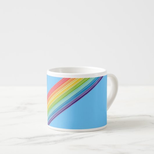 Diagonale Regenbogenstreifen Espressotasse (Vorderseite Rechts)