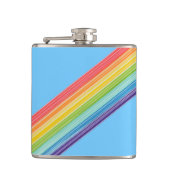 Diagonale Regenbogenstreifen Flachmann (Vorderseite)