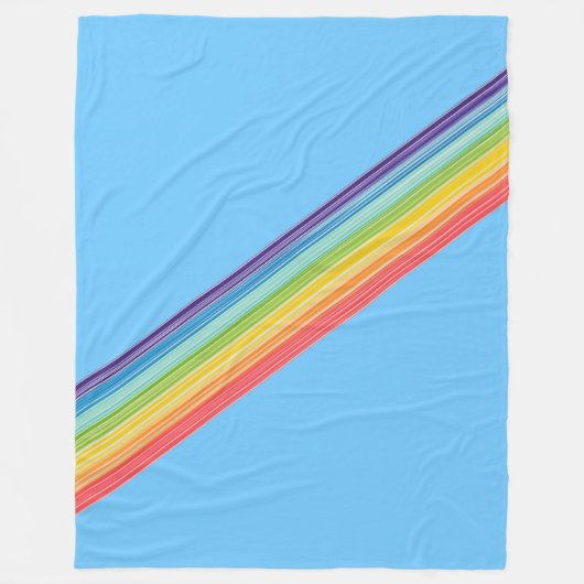 Diagonale Regenbogenstreifen Fleecedecke (Vorderseite)