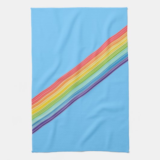 Diagonale Regenbogenstreifen Geschirrtuch (Vertikal)