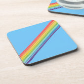 Diagonale Regenbogenstreifen Getränkeuntersetzer (Linke Seite)